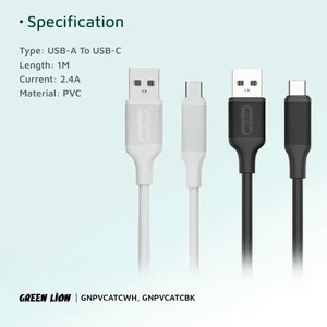 کابل شارژ USB به Type-C گرین لاین مدل GNPVCATCBK طول 1 متر