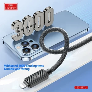 کابل شارژ USB به لایتنینگ ارلدام مدل EC-187L طول 1 متر توان 2.4 آمپر