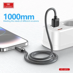 کابل شارژ USB به لایتنینگ ارلدام مدل EC-187L طول 1 متر توان 2.4 آمپر