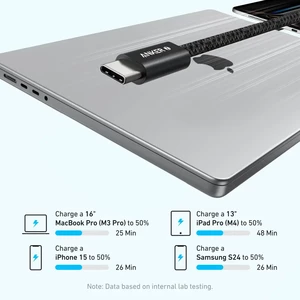 کابل شارژ USB-C به USB-C انکر Zolo مدل A8060 طول 1 متر توان 240 وات