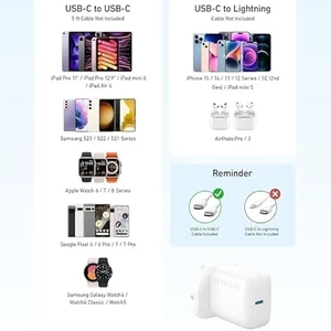 شارژر دیواری انکر مدل Anker Select Charger 20W B2347 توان 20 وات با کابل تایپ سی