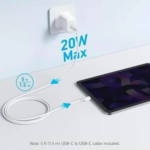 شارژر دیواری انکر مدل Anker Select Charger 20W B2347 توان 20 وات با کابل تایپ سی