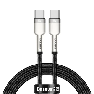 کابل شارژ USB-C به USB-C بیسوس مدل Cafule Metal CATJK-D01 طول 2 متر توان 100 وات