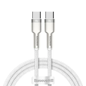 کابل شارژ USB-C به USB-C بیسوس مدل Cafule Metal CATJK-D01 طول 2 متر توان 100 وات