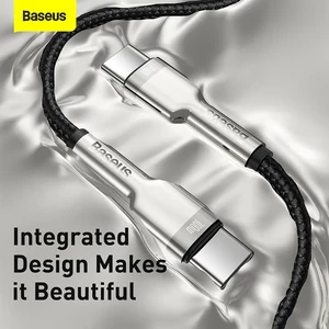 کابل شارژ USB-C به USB-C بیسوس مدل Cafule Metal CATJK-D01 طول 2 متر توان 100 وات