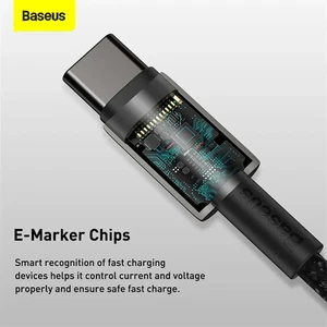 کابل شارژ USB-C به USB-C بیسوس مدل Tungsten Gold CATWJ-A01 طول 2 متر توان 100 وات