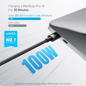 کابل شارژ USB-C به USB-C انکر مدل Ultra-Durable A8757 طول 1.8 متر توان 100 وات