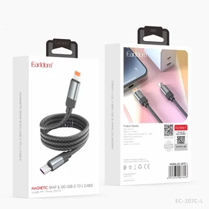 کابل شارژ تایپ سی به لایتنینگ ارلدام مدل EC-207C-L طول 1 متر توان 27 وات