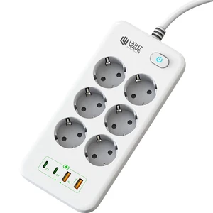 چندراهی برق و USB لایت ویو مدل LightWave LW-EXT-662U2C