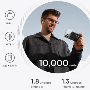 پاوربانک مگنتی انکر MagGo مدل A1654 ظرفیت 10000 توان 27 وات