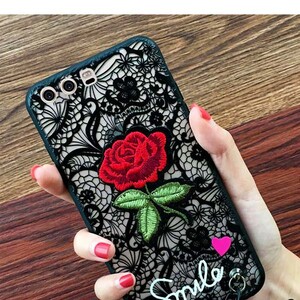 قاب طرح گل رز برجسته مناسب برای گوشی هوآوی Mate10