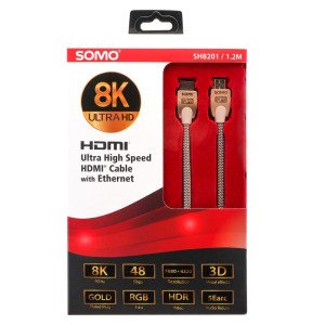 کابل HDMI سومو مدل SH8201 نسخه 2.1 کیفیت 8K طول 1.2 متر