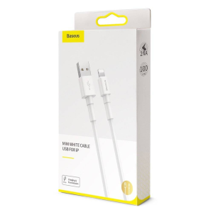 کابل USB به لایتنینگ باسئوس مدل CALSW-02 Mini White طول 1 متر