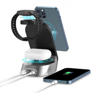 شارژر وایرلس 4 کاره گرین لیون Green Lion 4 IN 1 Wireless Charger Stand توان 15 وات