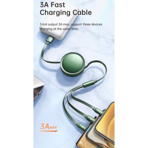 کابل شارژ سه سر مک دودو مدل CA-7250 توان 3 آمپر طول 1.2 متر
