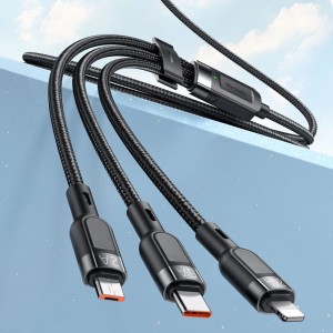 کابل شارژ سه سر مک دودو مدل CA-0930 توان 65 وات طول 1.2 متر