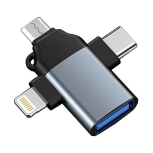 مبدل او تی جی USB3.0 به Type-C/Lightning/MicroUSB گرین لاین مدل GN3IN1OTGGY