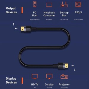 کابل HDMI باسئوس مدل CADKLF-G01 نسخه 2.0 کیفیت 4K طول 3 متر