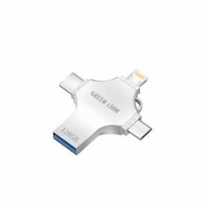 فلش مموری + مبدل گرین لیون مدل GN4IN1USB128SL ظرفیت 128 گیگابایت