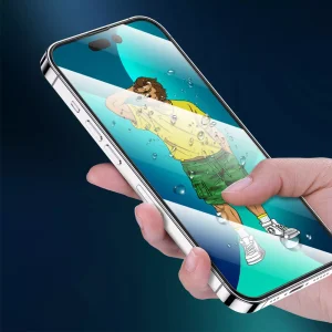 گلس شفاف لبه سیلیکونی گرین لاین 3D Silicone Plus آیفون iPhone 15 Pro Max