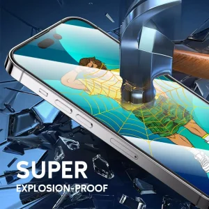 گلس شفاف لبه سیلیکونی گرین لاین 3D Silicone Plus آیفون iPhone 15 Pro Max