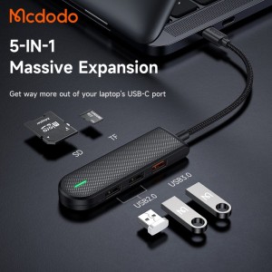 هاب تایپ سی 5 پورت مک دودو Mcdodo HU-1430 5 in 1 Type-C HUB