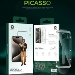 گلس شفاف پیکاسو Picasso گرین لاین آیفون iPhone 15 Pro