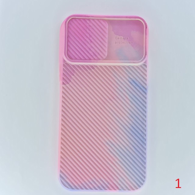 قاب گوشی آیفون iphone 12 promaxطرح سیلیکونی آبرنگی محافظ لنز دار کشویی