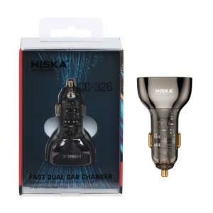 شارژر فندکی 95W فست و PD دو پورت HISKA مدل HCC-326  با گارانتی یکساله