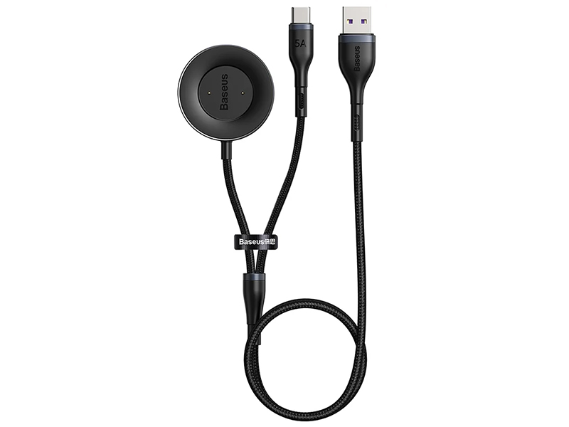 کابل تایپ سی و داک شارژ ساعت بیسوس Baseus Cafule One-for-two Data Cable USB to C+ Watch Charging Dock
