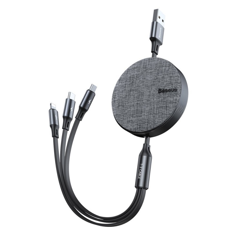 کابل شارژ سه سر بیسوس Baseus Fabric 3in1 Flexible Cable 1.2m CAMLT-BYG1