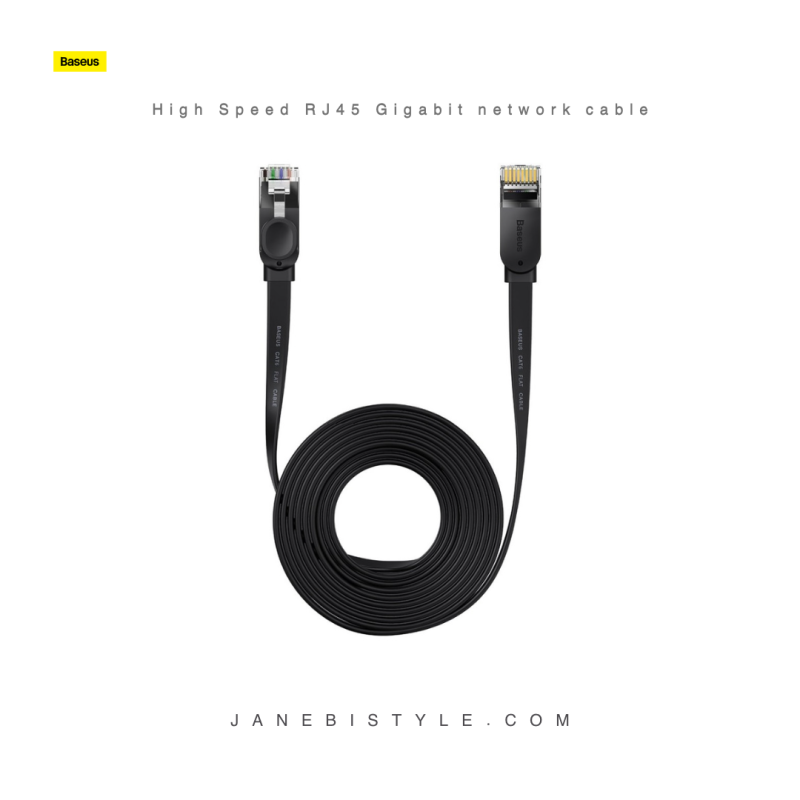 کابل شبکه cat 6 فلت بیسوس 2 متر Baseus Speed Six flat RJ45 network cable 2m WKJS000101