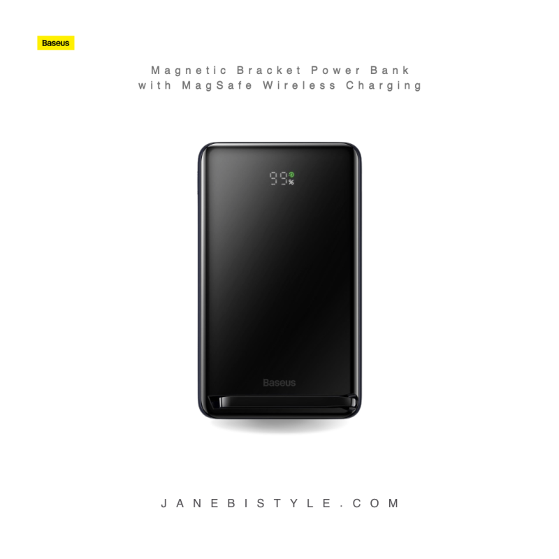 شارژر همراه مگسیف استنددار بیسوس Baseus Magnetic Bracket Power Bank with MagSafe Wireless Charging 10000mAh 20w PPCX000203