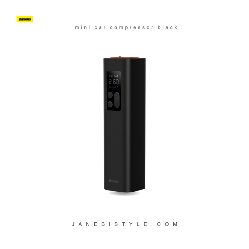پمپ باد و کمپرسور باد چراغ قوه دار بیسوس Baseus mini car compressor air pump for cigarette lighter socket black CRCQ000001