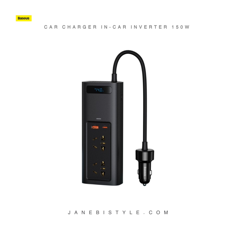 شارژر و اینورتر بیسوس BASEUS CAR CHARGER IN-CAR INVERTER 150W CRNBQ-A01