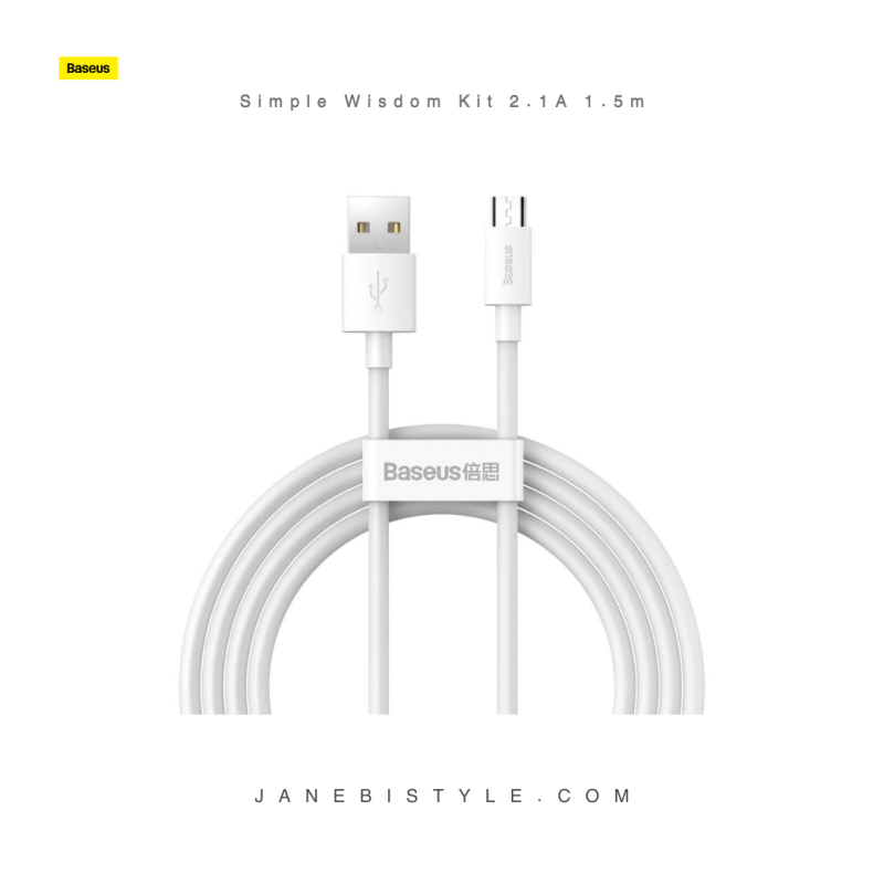 پک 2تایی کابل میکرو یو اس بی بیسوس Baseus Simple Wisdom Kit 2.1A 1.5m TZCAMZJ-02