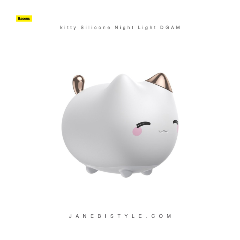 چراغ خواب عروسکی بیسوس مدل kitty Silicone Night Light DGAM-A02 طرح گربه