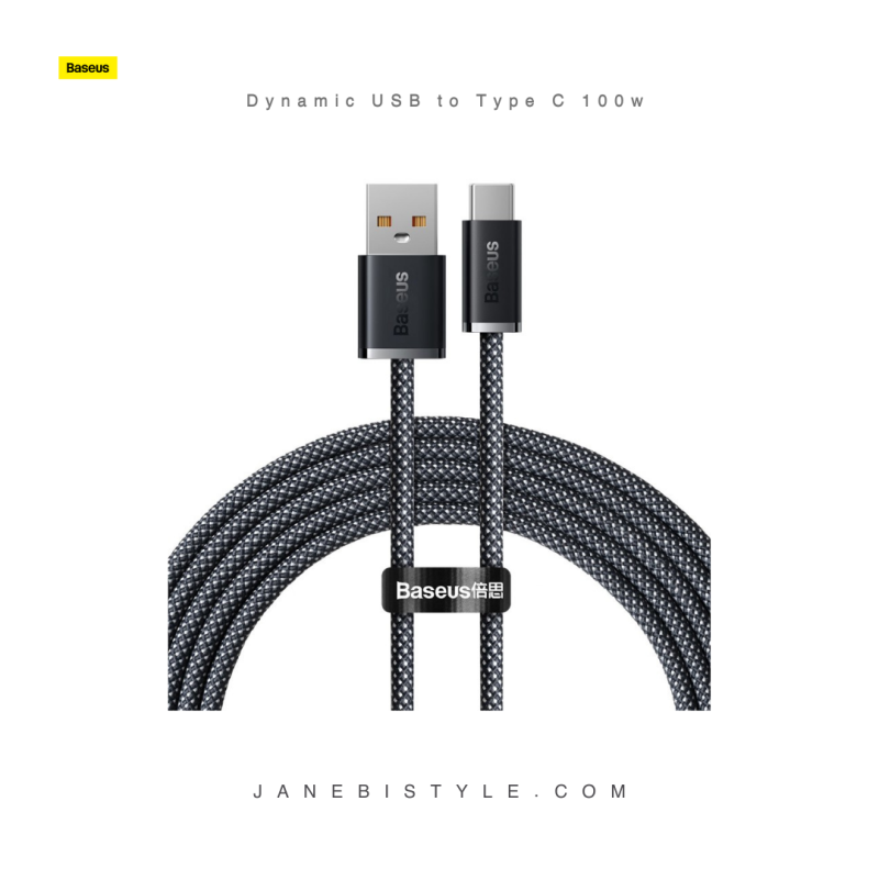 کابل داینامیک usb به تایپ سی 100 وات 1 متر بیسوس Baseus Dynamic USB to Type C 100W CALD000616