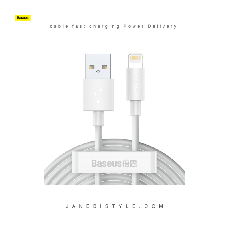 پک دوتایی کابل لایتنینگ بیسوس  Lightning cable fast charging Power Delivery TZCALZJ-02