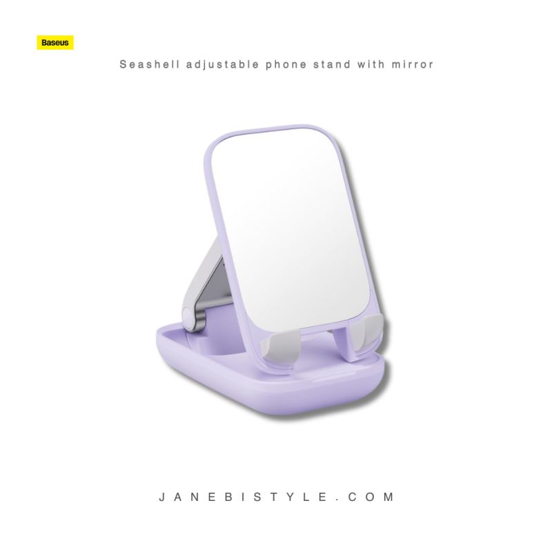 استند و پایه نگهدارنده رومیزی آینه دار بیسوس Baseus Seashell adjustable phone stand with mirror