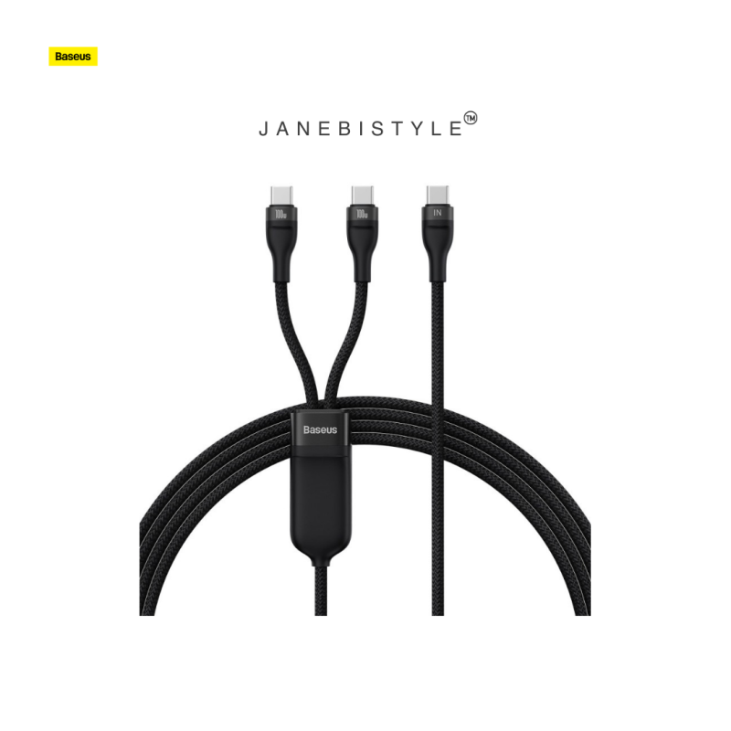 کابل دو سر تایپ سی 100 وات بیسوس Baseus Flash Series Fast Charging Cable 2in1 type C to 2 x type C 100W 1.5m