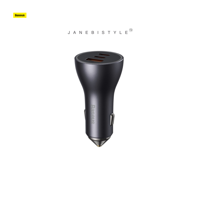 شارژر فندکی فست شارژ سه پورت 65 وات بیسوس Baseus Golden Contactor Pro car charger USB + 2 Type C 65W CGJP010013
