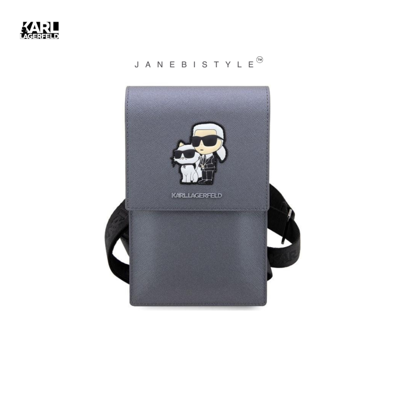 کیف دستی و رو دوشی کارل لاگرفلد Karl Lagerfeld Saffiano Karl&Choupette handbag