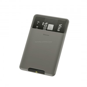 Baseus Mobile Phone Back Stick Silicone Card Bag (Dark Gray)