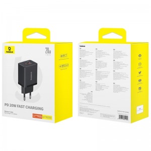 Baseus CCXFK20UE PD 20W USB + USB-C / Type-C Cube Fast Charger, EU Plug