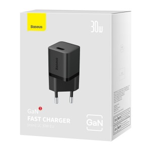 Baseus GaN5 30W USB-C / Type-C GaN Fast Charger, EU Plug(Black)