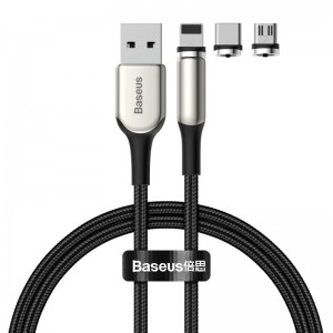 کابل شارژ سه سر آهنربایی بیسوس Baseus Zinc Magnetic Cable Kit 1M