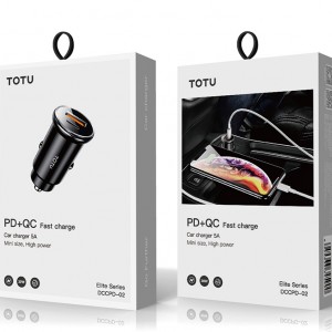 شارژر فندکی سوپر شارژ توتو TOTU DCCPD-02 PD + QC Car Charger توان 30 وات