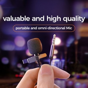 میکروفون سیم دار جویروم Joyroom Lavalier Microphone JR-LM1 3.5mm Jack 3M طول 3 متر