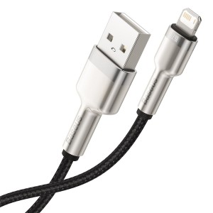 کابل شارژ سریع و انتقال داده لایتنینگ بیسوس Baseus Cafule Metal Lightning Cable 2m 2.4A